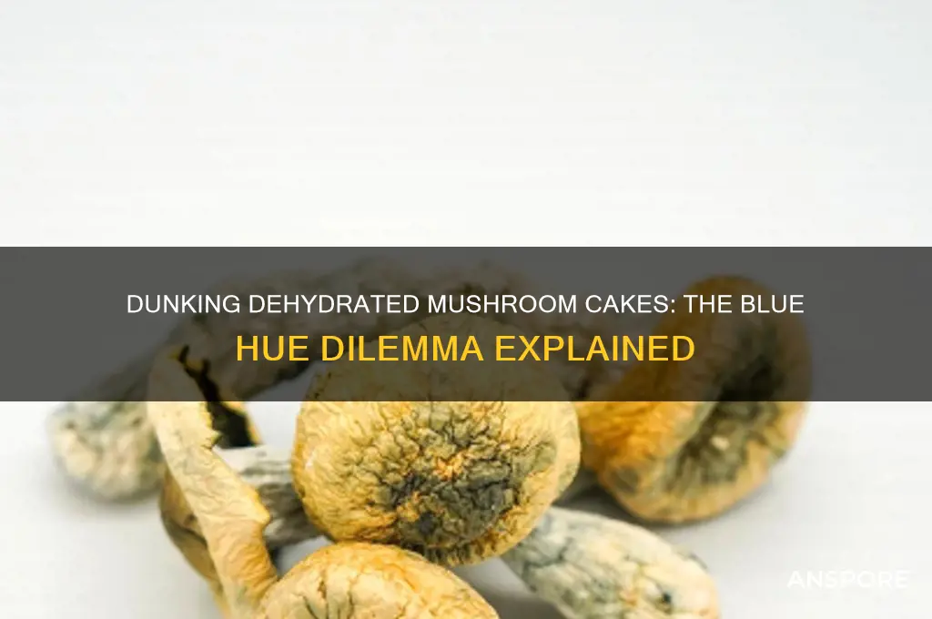 should you dunk mushroom cakes if turning blue from dehydration
