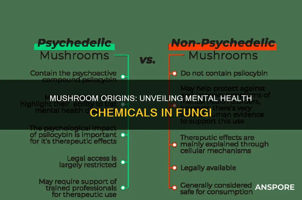 were some mental health chemicals originally found in mushrooms