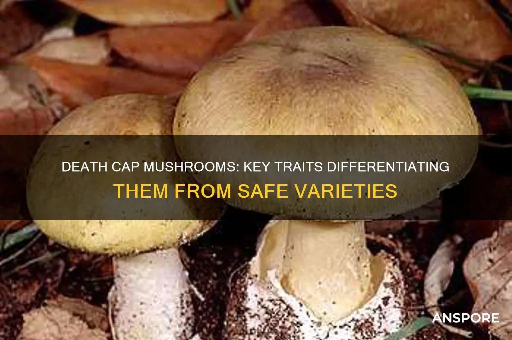 what are distinguishing features of death cap from other mushrooms