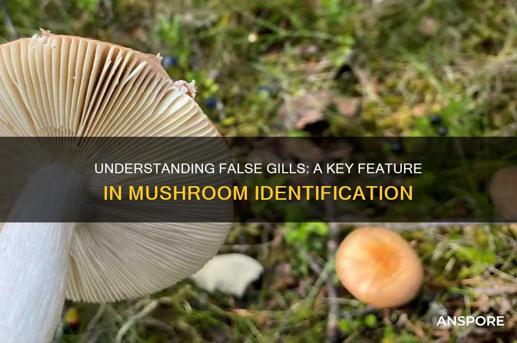 what are false gills on mushrooms
