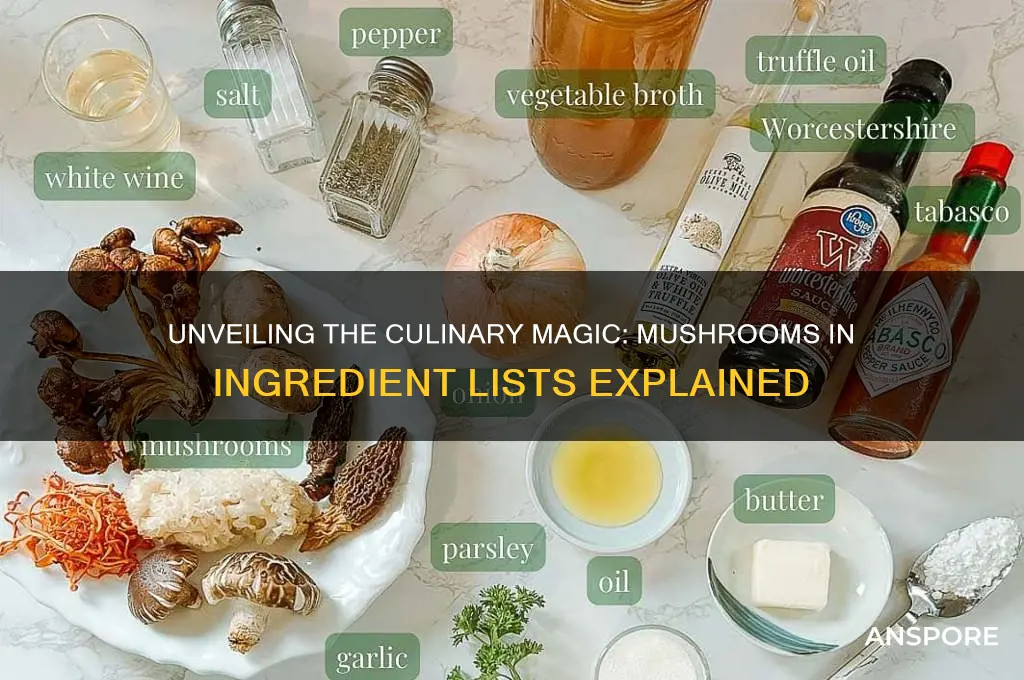 what are mushroom listed in ingredient