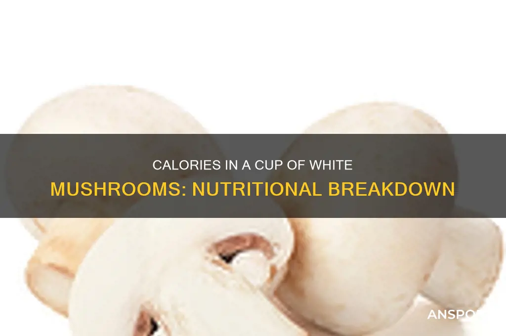what are the calories in a cup of white mushrooms