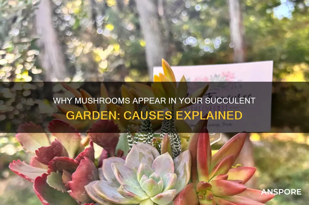 what can cause mushrooms to grow in succulant garden