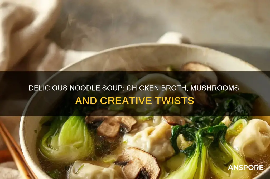 what can i make with noodles chicken broth and mushrooms