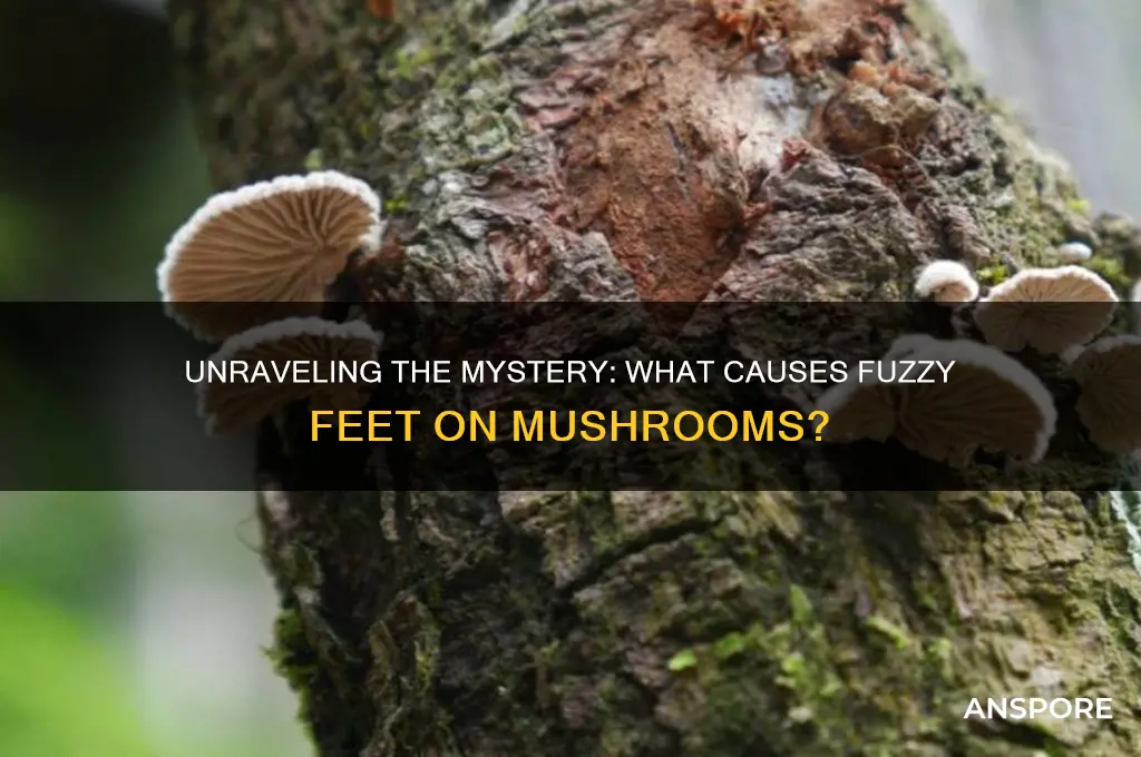what causes fuzzy feet on mushrooms