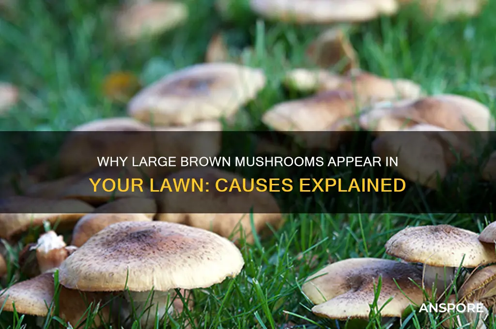 what causes large brown mushrooms in your grass