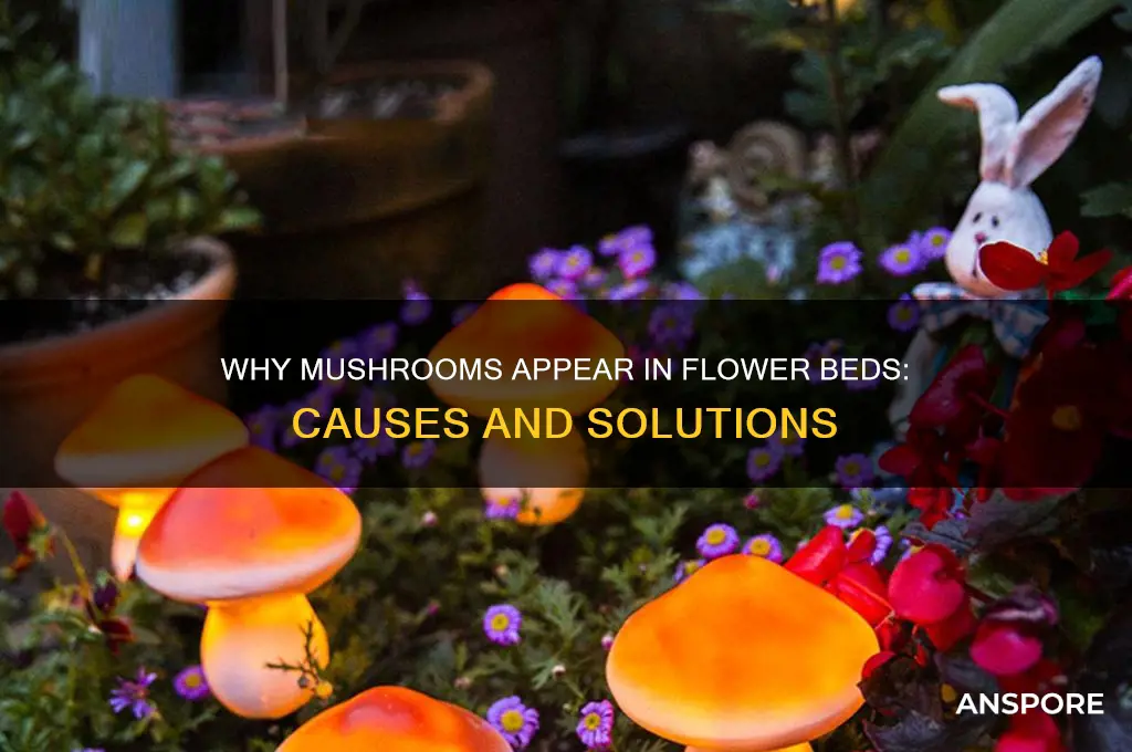 what causes mushrooms in flower beds