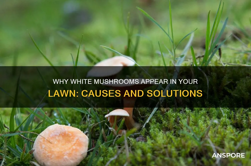 what causes white mushrooms in lawn
