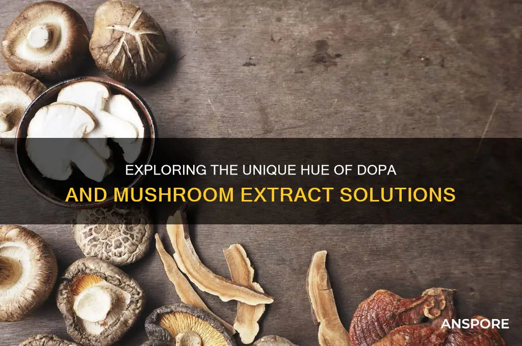 what color is a solution of dopa and mushroom extract