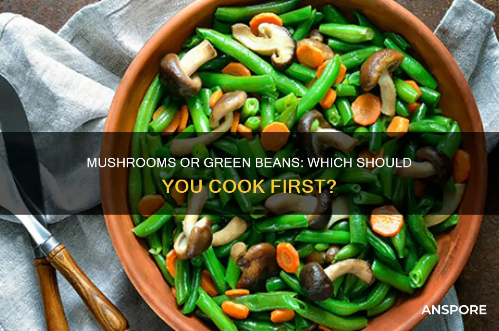 what cook first mushrooms or green beans