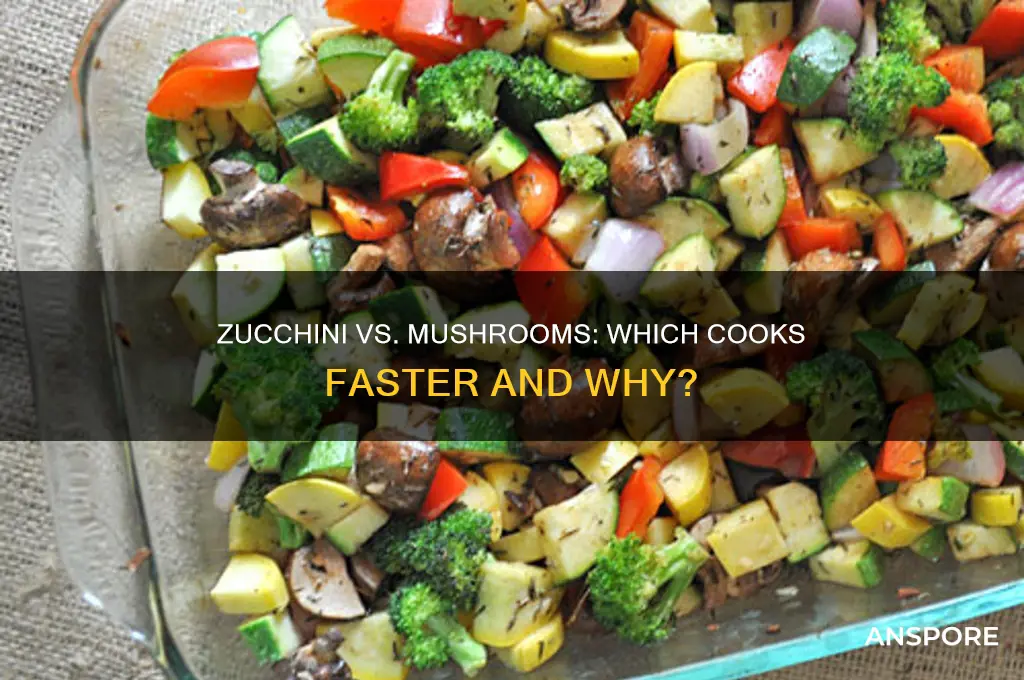 what cooks faster zucchini or mushrooms