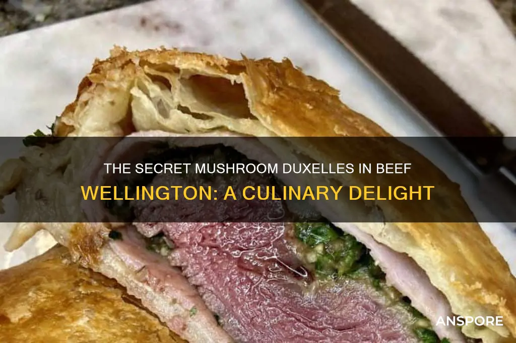 what do you call the mushroom mixture in beef wellington