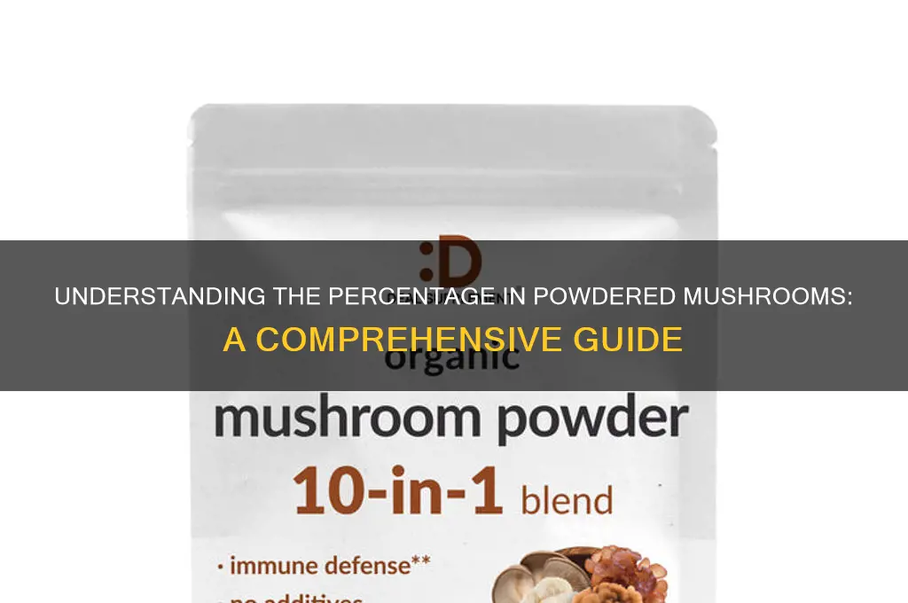 what does the percentage mean in powdered mushrooms