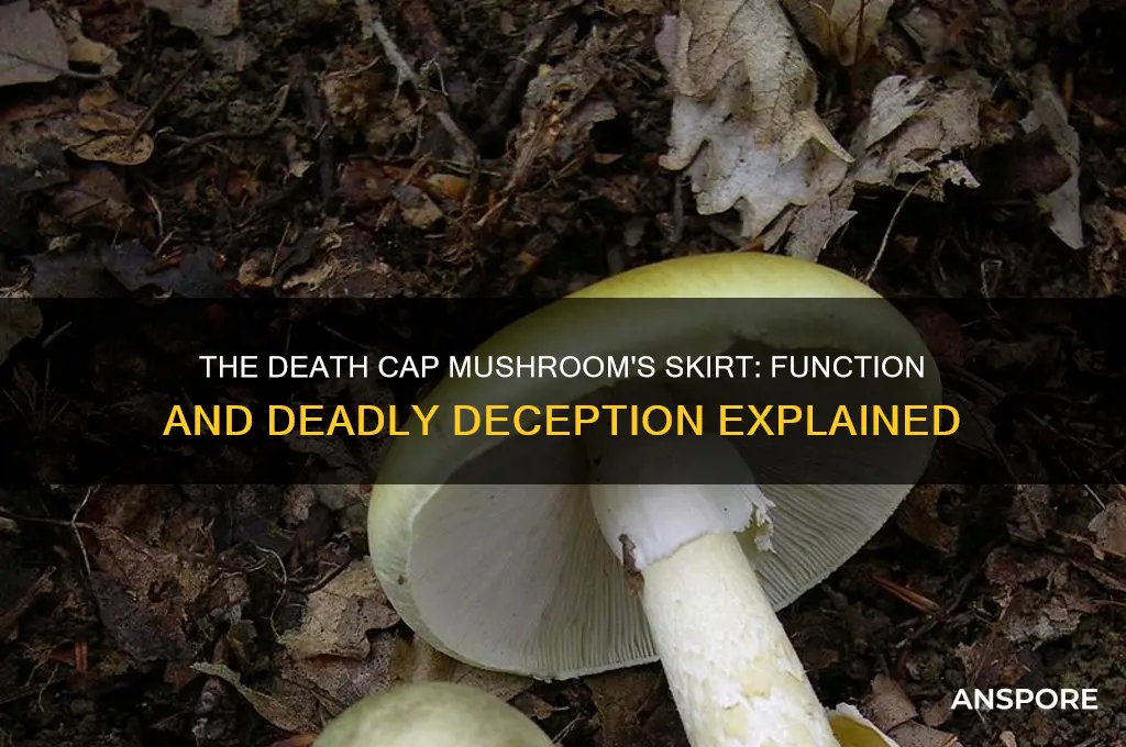 what does the skirt do on the death cap mushroom