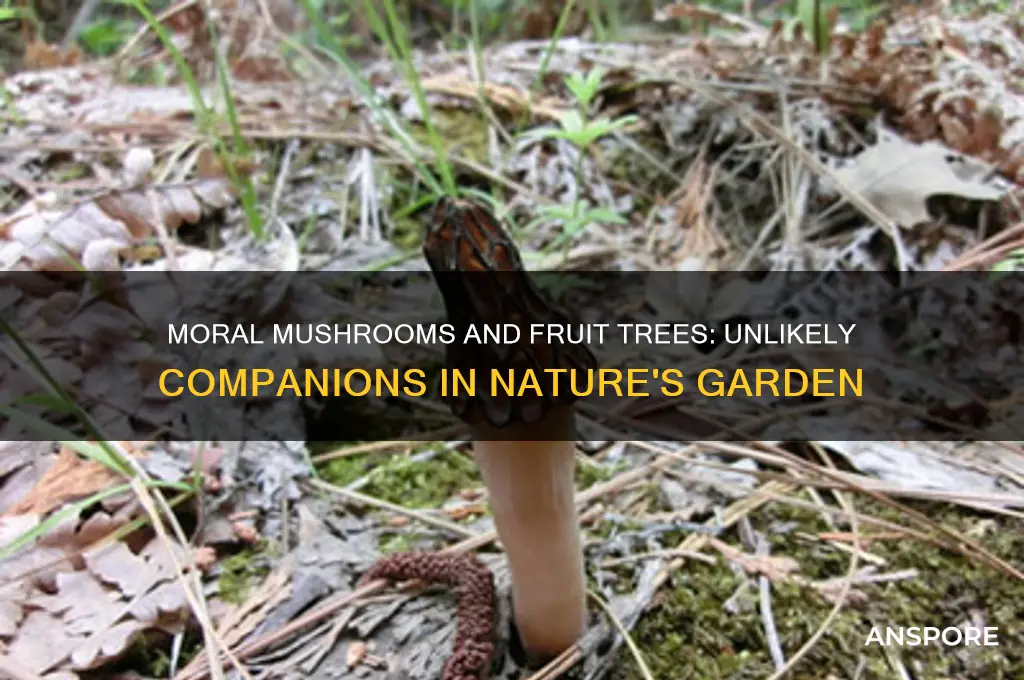 what fruit trees do moral mushrooms grow by