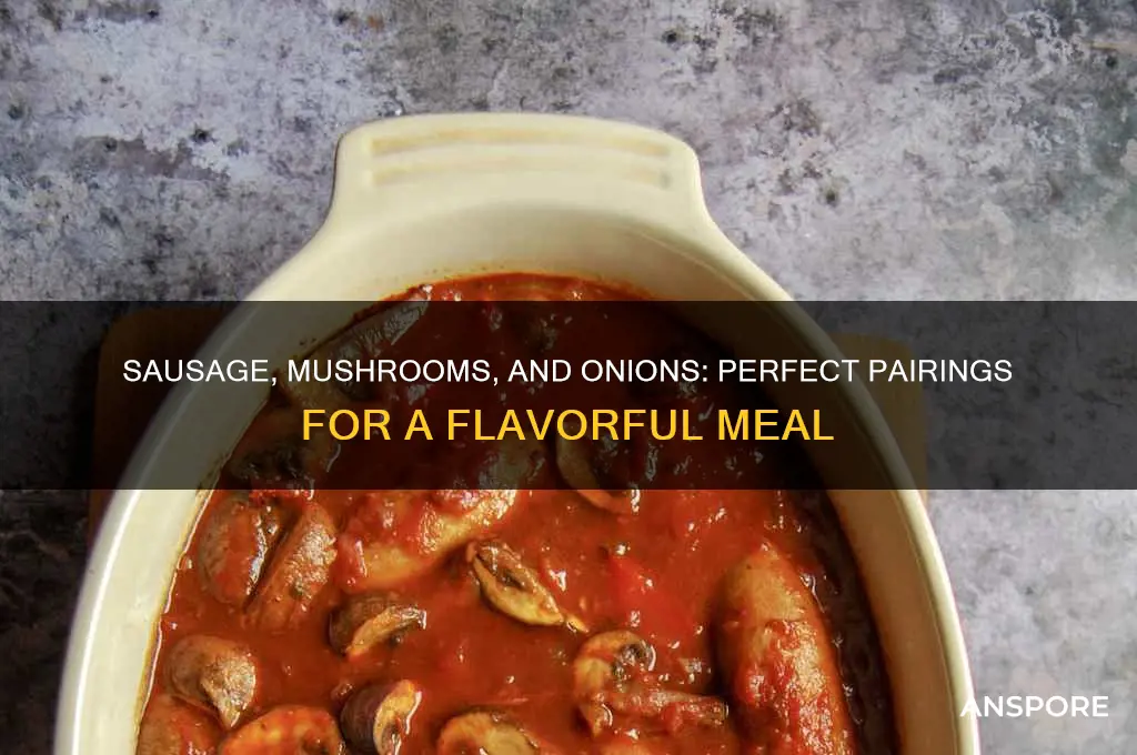 what goes well with sausage mushrooms and onions