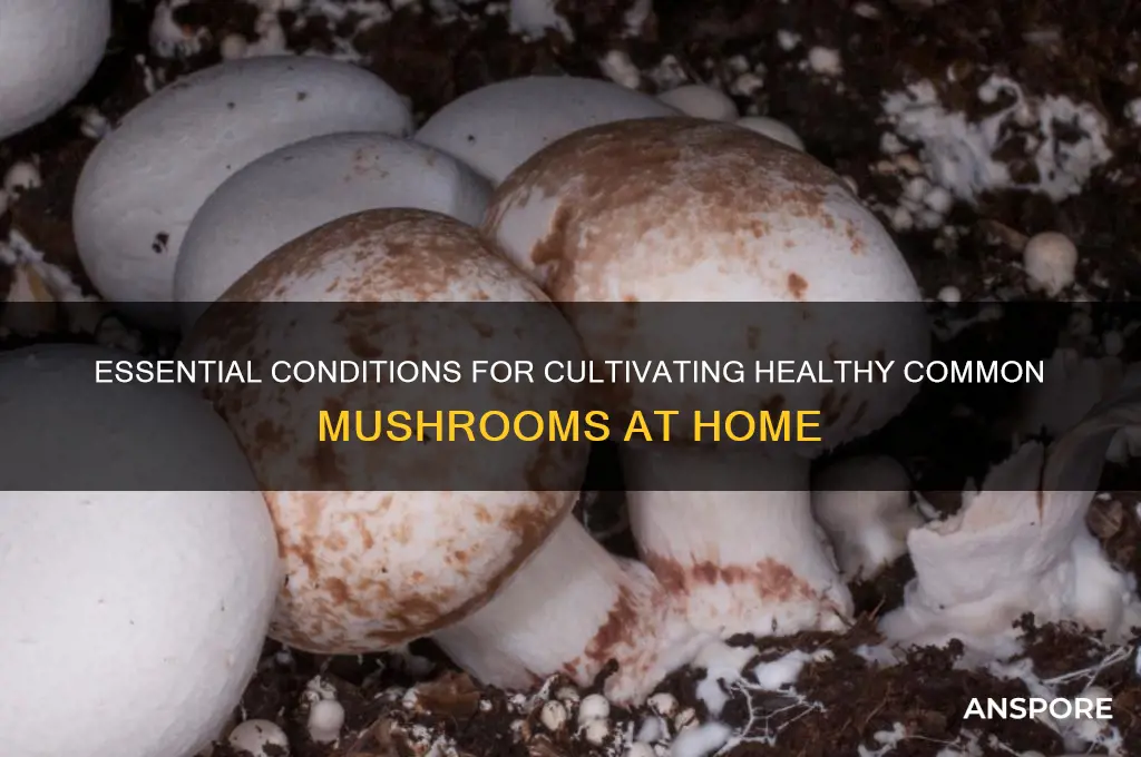 what helps the common mushroom grow