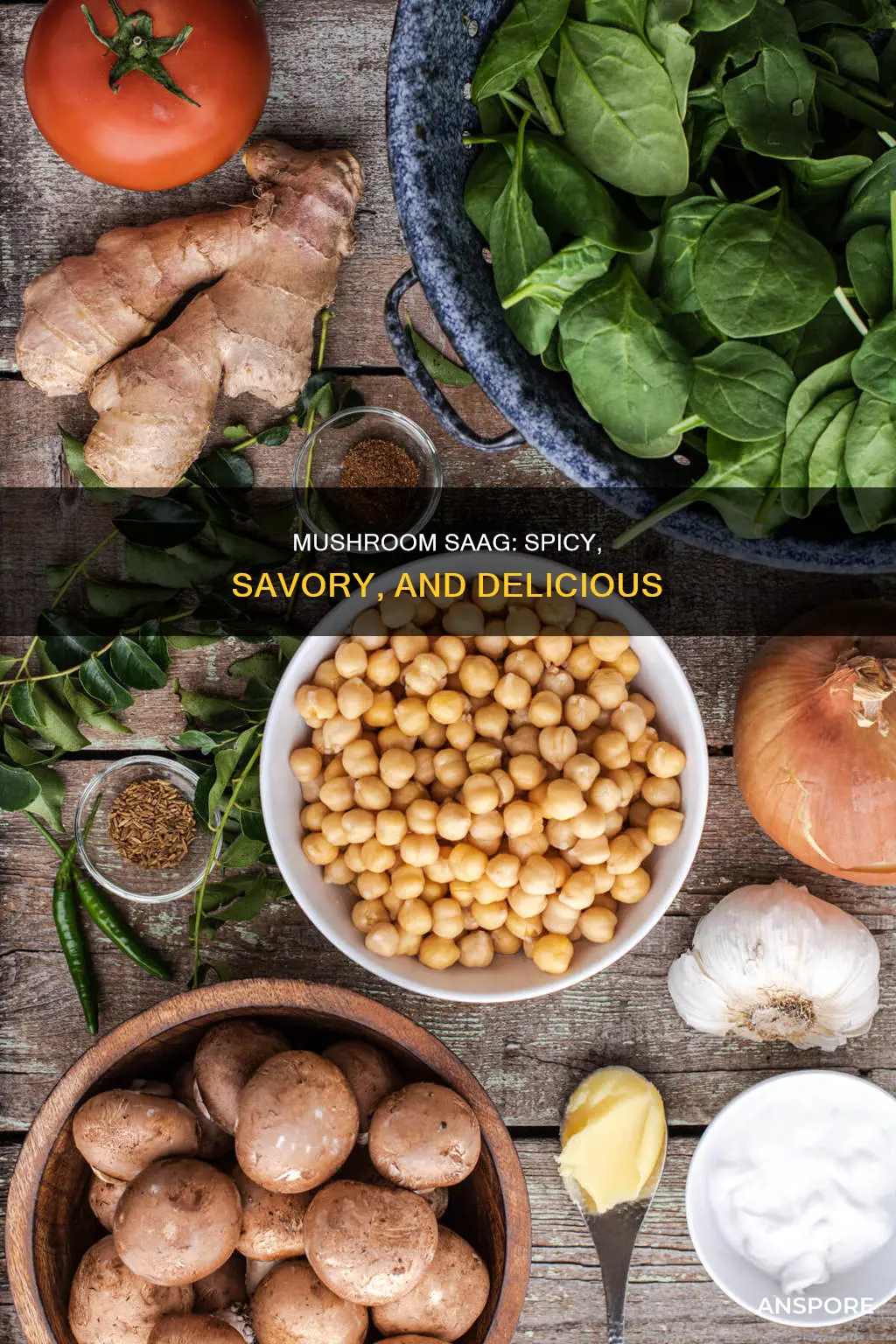 what is in mushroom saag