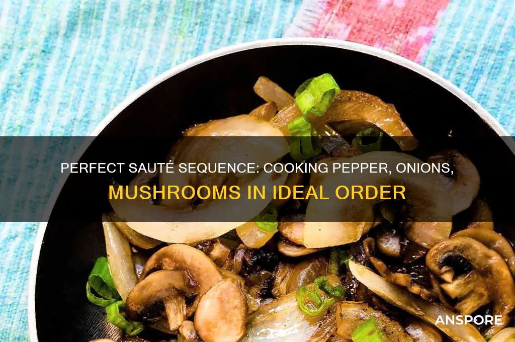 what is the right order to cook pepper onions mushrooms