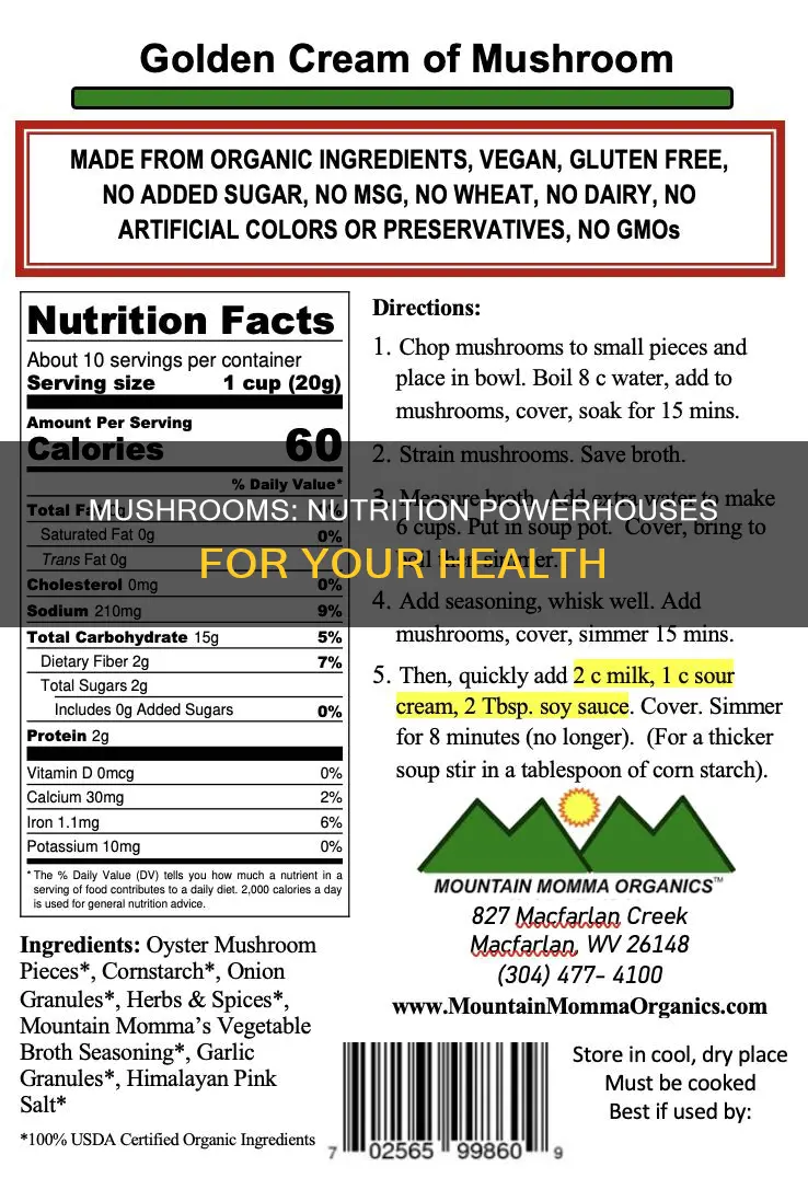 what nutrition do mushrooms provide