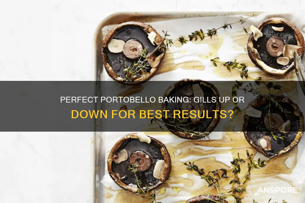 what side down when baking portobello mushrooms