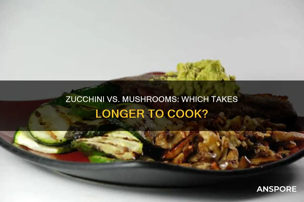 what takes longer to cook zucchini or mushrooms