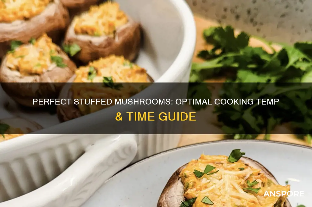 what temp and how long do you cook stuffed mushrooms