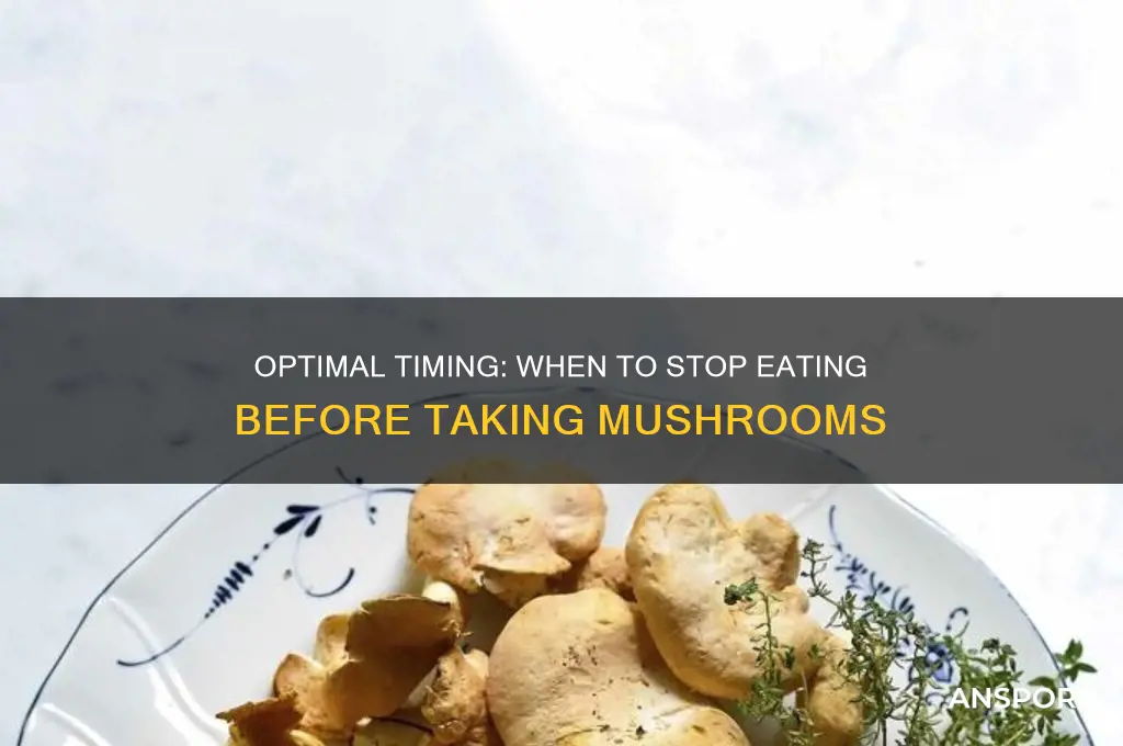 when to stop eating before taking mushrooms