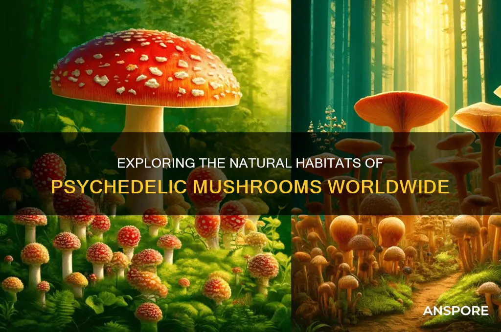 where do psychodelic mushrooms grow