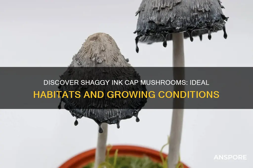 where do shaggy ink cap mushrooms grow