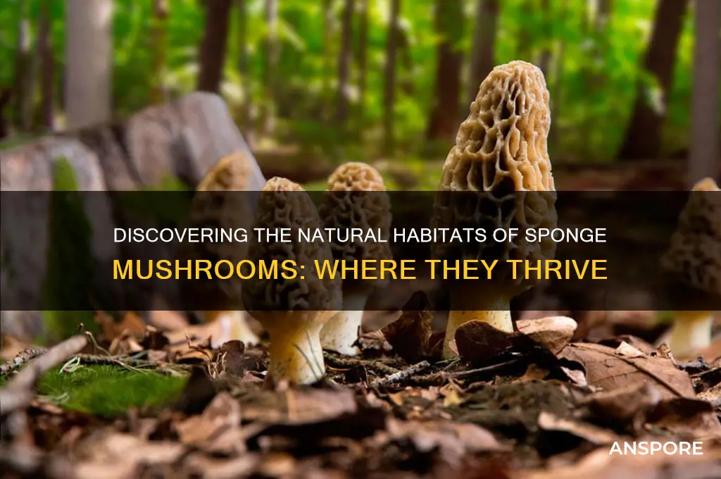 where do sponge mushrooms grow