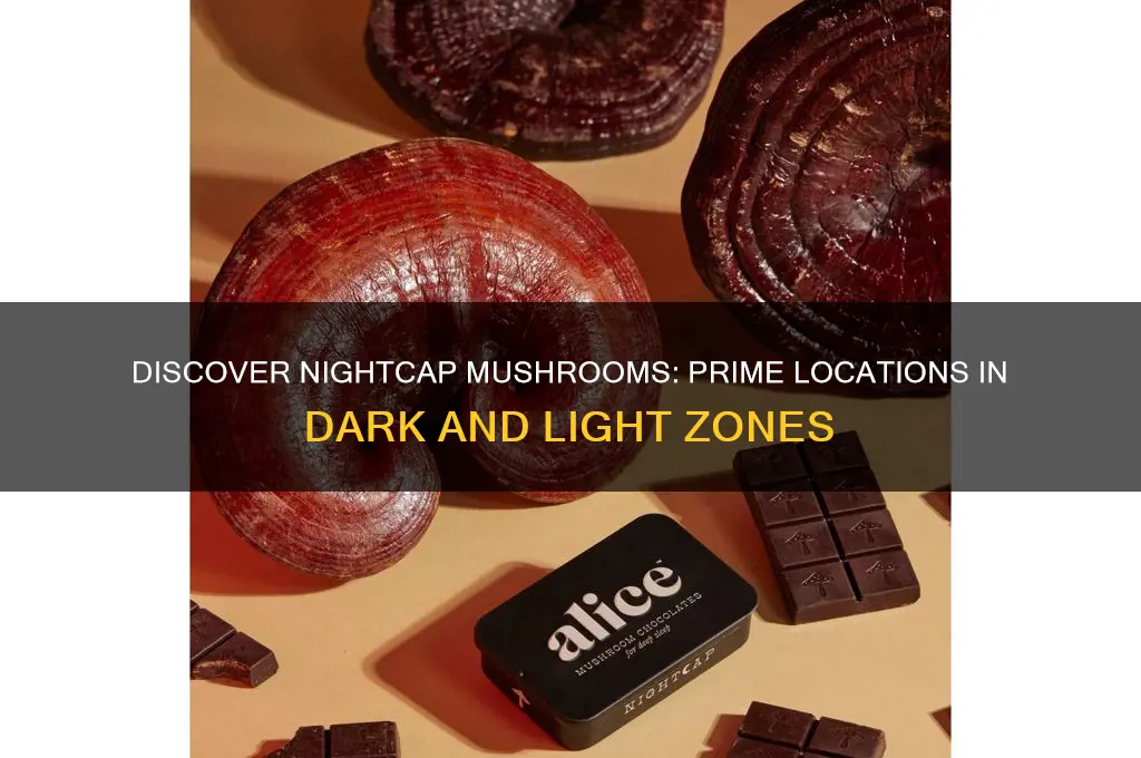 where to find nightcap mushrooms dark and light