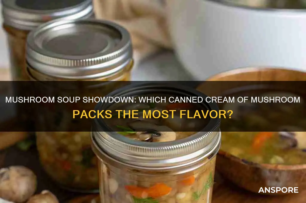 which canned cream of mushroom soup has the most mushrooms
