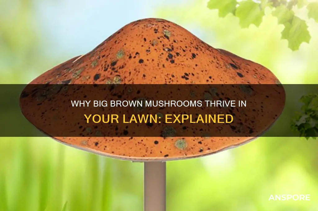 why do big brown mushrooms grow in the grass