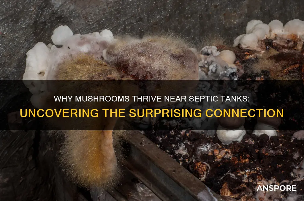 why do mushrooms grow where a septic tank is