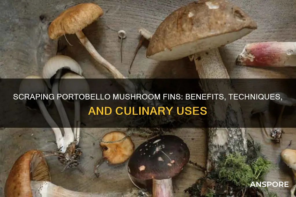 why do you scrap the fins of a portobello mushroom