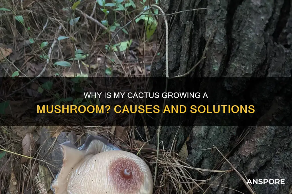 why is my cactus growing a mushroom