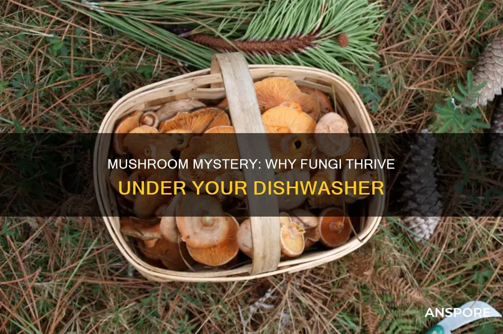 why would mushrooms be growing out from underneath my dishwasher