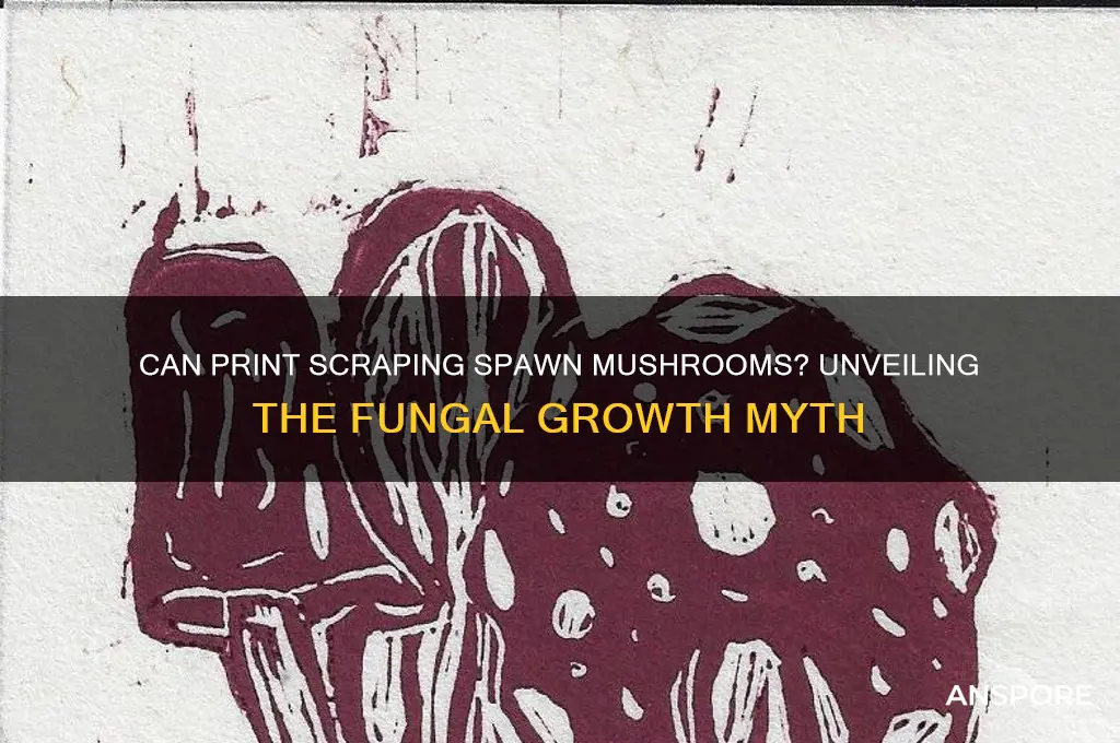 will mushrooms grow from print scraping