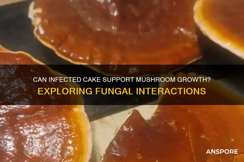 will mushrooms grow on an infected cake